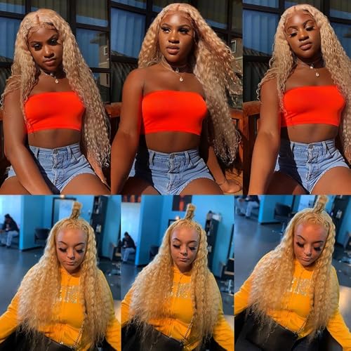 Blonde Bundles 613 Kinky Curly Bundles 30 32 34 inch #27 Human Hair Bundle P27/613 Curly Wave Bundle