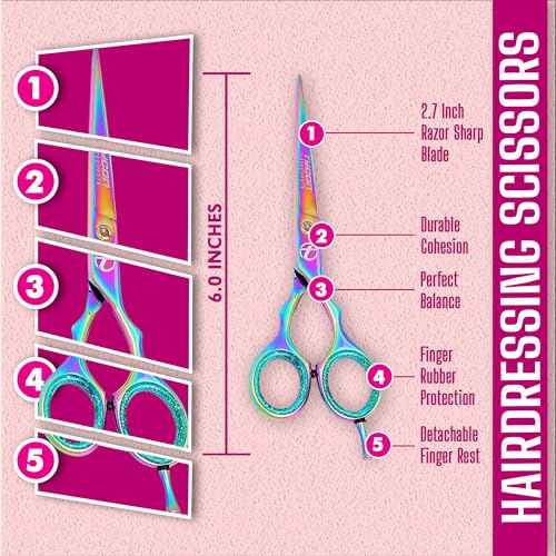 Tycon Hair Cutting Scissors Professional 6.5" ? Japanese Stainless Steel, 2.7" Razor Edge Blade Barber Scissors ? Ergonomic design - Precision Hair Scissors for Smooth Cutting - Salon & Personal Use
