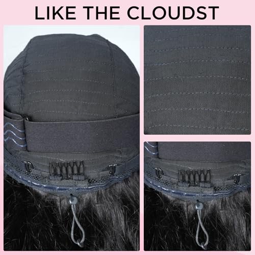 Human Hair Wig Glueless Loose Body Wave Lace Front Wigs Human Hair 200% Density 6x5 HD Lace Pre Cut Plucked Drawstring Wig Glueless Wig Wear and Go for Women 10 Inch