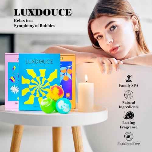 Bath Bombs Gift Se, 24 Pack Bubble Bombs with 12 Unique Scents, Floral & Fruity Collections, Skin-Soothing & Mood-Enhancing, Spa Gifts for Women, Wife, Stress Relief & Relaxation