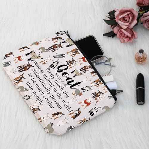 G2TUP Goat Lover Gift Baby Goat Makeup Bag Goat Cosmetic Bag Goat Owner Gift Goat Breeder Gift Goat Merch (Baby Goat MB)