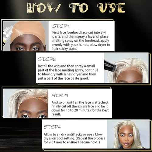 Lace Melting and Holding Spray Glue-Less Hair Adhesive for Wigs, Lace Bond Adhesive for Closure Wigs and Front Extensions, Strong Natural Finishing Hold with Control