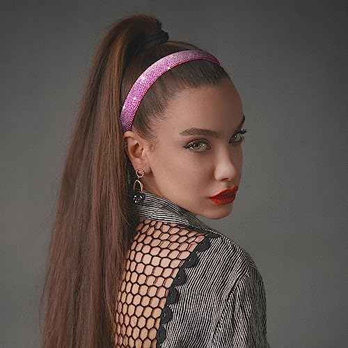 Jaciya Rhinestone Headband Crystal Bling Hot Pink Headbands for Women Girls Hair Accessories Glitter Sparkle Head Band Women's Fashion Head Bands