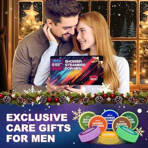 Shower Steamers for Men 8 Pack - Christmas Gifts for Men, Shower Bombs Aromatherapy with Essential Oils, Mens Stocking Stuffers, Gifts for Mens Who Have Everything, Relaxation Gift for Dad Husband