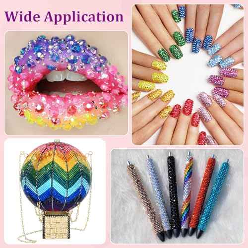 30000Pcs Resin Jelly Rhinestones for Bedazzling, Multicolor 3mm Flatback Gems for Diamond Art, Bedazzler Kit with 3Pcs 10ml B7000 Jewelry Glue for Nail Art Crafting Book Makeup