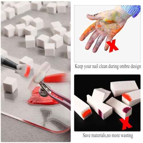 Soft Sponges with Grabbing Pen for Ombre and Aura Nail Art with Brush, Professional Manicure Nail Art Tools Accessories Supplies, 100 Pieces