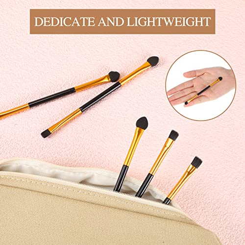Tenare 24 Pcs Dual End Eyeshadow Blending Brush Set 2 in 1 Eyeshadow Smudge Brush Sponge Concealer Soft Applicators Double Sided Makeup Cosmetic Tool for Women Lady, Black