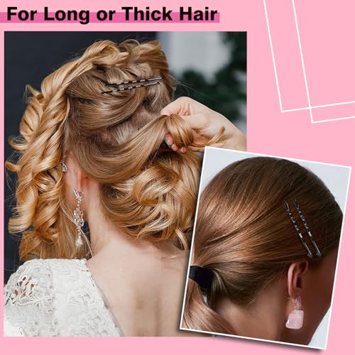 240PCS Large Bobby Pins Black Jumbo Bobby pins Black Long Hair Pins Clips for Women Girls with Box for Women Girls, 2.76 Inch/7cm