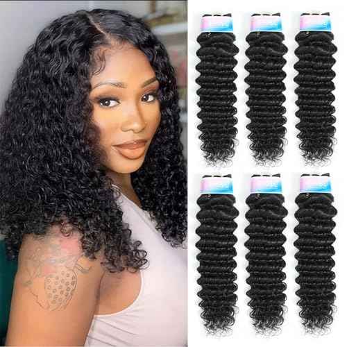 Deep Wave Bulk Human Hair Braiding hair 10A Brazilian Virgin Human Hair No Weft Curly Braiding Extensions for Boho Braids 3 Braids Per of 1 pack 150g Wahairse £¨Grey Color£¬24 inch,150g£©