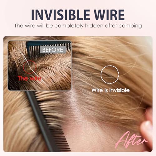 TESS Human Hair Extensions Halo Remy Hair 18 Inch Straight Adjustable Invisible Wire Easy to Use Clip in, Natural black