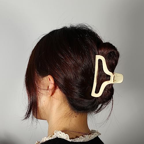 VOCOSTE 1pc Plastic Hair Claws, Hair Clips, Hair Barrettes for Women, Light Yellow, 3.78''x1.85''x1.42''