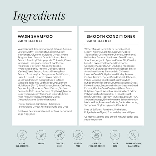 Arey Shower Duo | Daily Wash Shampoo and Smooth Conditioner Set | Delay + Reduce the Signs of Aging Grey Hair | Retain Moisture, Promote Smoothness | Vegan, Gluten-Free & Cruelty Free (2 Pack)