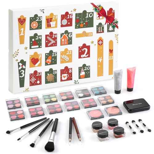 Christmas Makeup Advent Calendar 2025 for Teens Girls, 30pcs Advent Beauty Calendar, 24 Days Christmas Countdown Calendar Makeup Gift Set, Xmas Gift Box for Teens Girls Full Kit