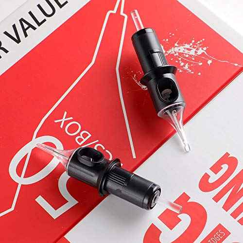 STIGMA Disposable Tattoo Cartridge Needles 50Pcs Assorted Sizes 3RL 5RL 7RL 9RL 11RL 0.35mm of Round Liner Soft Edge for Tattoo Machines 50Pcs EN05-50KIT-E