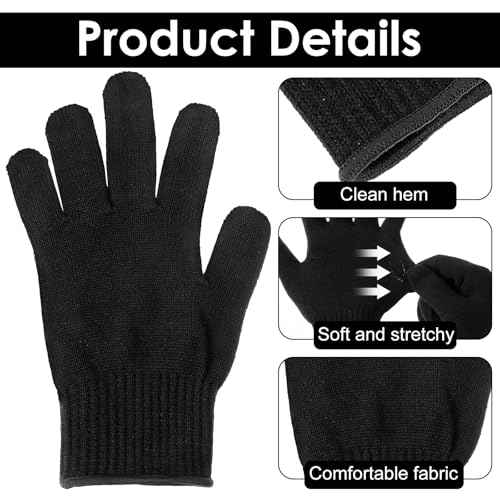 JIEYAO 4 Pack Heat Resistant Gloves for Hair Styling, Curling Iron Glove Heat Blocking Glove for Curling Wand F& lat Iron