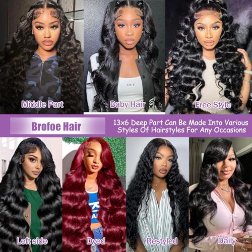 13x6 Lace Front Wigs Human Hair 200 Density Body Wave HD Lace Front Wigs Human Hair Pre Plucked Natural Color Glueless Wigs for Women 20 Inch