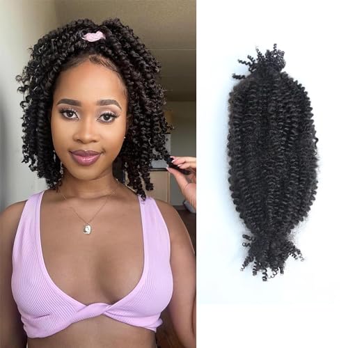 Human Hair Springy Twist Hair Extensions 100% Human Hair Springy Afro Twist Hair Extensions Natural Color 20 Inch 100g