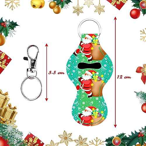 Duufin 16 Pieces Chapstick Holder Keychain with 16 Pieces Metal Clip Cords for Chapstick Tracker and Safeguard