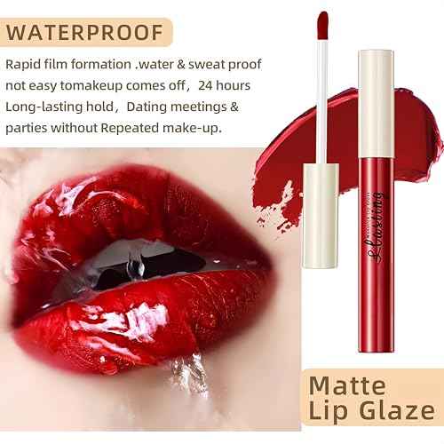 12PCS Matte Liquid Lipstick Set Non-Stick Cup and Not Fade Pigmented Lipstick Long-Lasting Waterproof Velvet Lipgloss Kit Makeup for Girls and Women (Set 01)