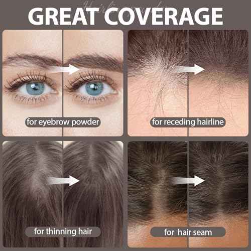 2 Pack Hairline Powder for Women and Men, Used to Root Touch Up Hair Color, Thinning and Gray Hair Coverage and Bald Spots Coverage, Dark Brown