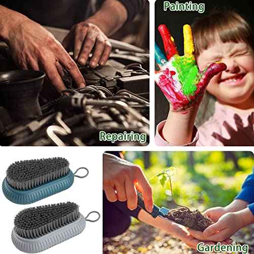 2 Pcs Nail Brush for Cleaning Fingernails, heavy Duty Finger Nail Scrub Brush Hand Scrub Brush with Hanging Rope, Narrow Bristles Fingernail Brush for Cleaning and Scrubbing Fingernails and Toes