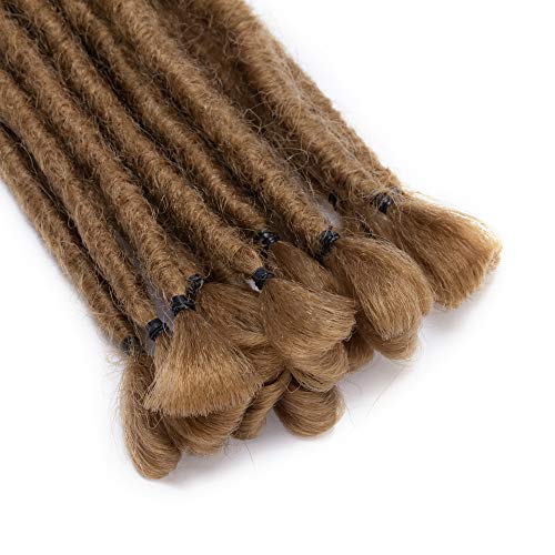 Hairro Dreadlocks Extensions 12 Inch Short 30 strands Soft Crochet Twist Braiding Hair for Men Faux Locs Dread Hairpieces Reggae Hippie Style Dark Blonde