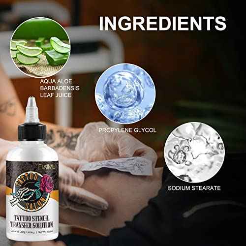 Tattoo Template Transfer Gel, Stencil Magic Cream, Tattoo Application Solution for Transfer Paper Machine Stencils, Temporary Supplies, 5.1 fl. Oz; ZYNJ1