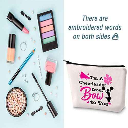LEVLO Funny Cheerleader Gifts I'm A Cheerleader from Bow to Toe Makeup Bags Cheer Team Gift (I'm A Cheerleader)