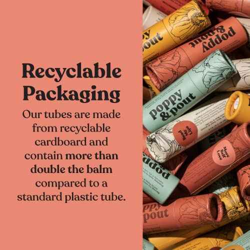 Jumbo Lip Balm Gift Set (3-Pack, Citrus Flavors) | Poppy & Pout All Natural Lip Balms & Moisturizers | Hydrates with Beeswax, Vitamin E, Organic Coconut Oil | Cruelty-Free | Recyclable Cardboard Tube
