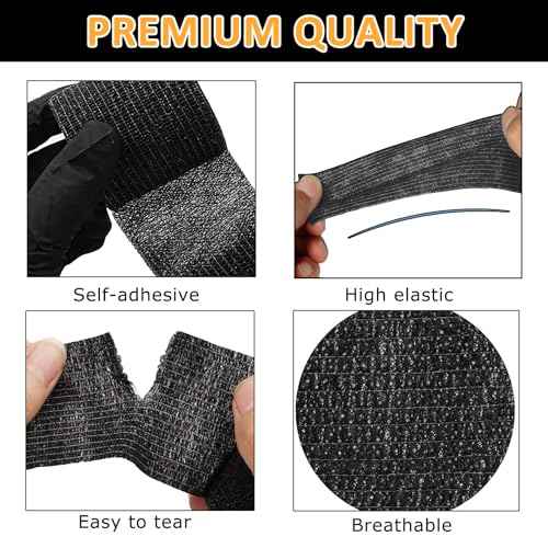 Tattoo Pen Machine Covers - 1200 Sheets Tattoo Pen Covers Orange Tattoo Machine Bags Clear Tattoo Gun Covers and 4Pcs Tattoo Gun Wrap Black Tattoo Machine Wrap Self-adhesive Bandage