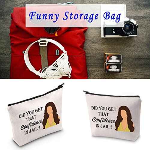 LEVLO Housewives Jail Gifts Did You Get That Confidence In Jail Makeup Bags Housewives Party Travel Bags Mother Gifts£¨Confidence In Jail£©