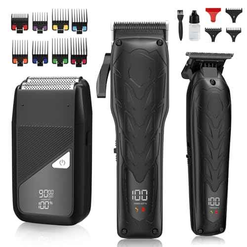 Hair Clippers for Men Professional, 7500Rpm Beard Trimmer, IPX6 Waterproof Electric Shavers 3 in 1 Hair Cutting Kit for Men, Cordless Barber Clipper Set with LED Display for Mens Gifts