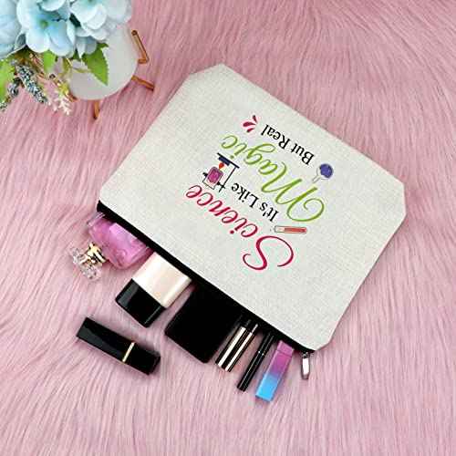 Sfodiary Science Gifts for Women Makeup Bag Science Teacher Gifts Science Lovers Gift Scientist Physicist Chemistry Graduation Gift Biology Gift Birthday Christmas Gifts for Her Travel Cosmetic Pouch