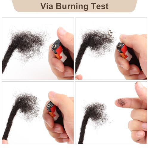 0.4cm Thickness Real Human Hair Dreadlock Extensions for Men/Women 10 Inch 60 Strands Full Handmade Permanent Locs Extensions Human Hair Can Be Dyed and Bleached