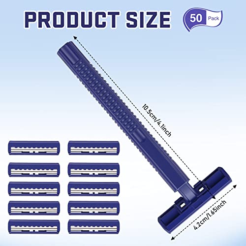 Chumia Twin Blade Razors for Men Stainless Steel Disposable Razors Men Bulk Plastic Shavers Multipurpose Portable Manual Disposable Shavers for Bathing Hotel Travel(400 Pieces)