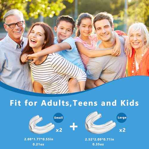 Mouth Guard for Grinding Teeth at Night, Mouthguards for Grinding of Teeth, Night Guards for Teeth Grinding, Reusable Mouth Guard for Sleeping, Bite Guard(2 Sizes, 4 Pcs)