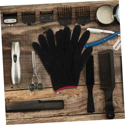 Heat Resistant Gloves for Hair Styling Professional Barber Shop Mitts Insulated Protection for Curling Wands Flat Irons and Dryers Safe Heat Wear for Efficient Hair Styling Black