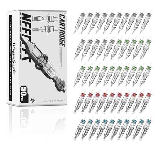 Wormhole Tattoo 50Pcs Tattoo Needles Long Taper Assorted Disposable Tattoo Cartridge Needles Mixed 5RL 7RL 9RL 5RS 7RS 9RS 15M1 21M1 15RM 21RM Round Liner Shader Magnum Round Magnum