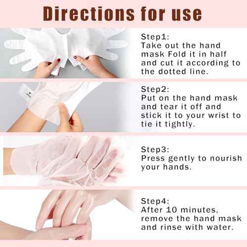 6 Pairs Hand Mask for Dry Cracked Hands,Nourishing Moisturizing Gloves,Hands Moisturizer for Deep Moisturizing,Silky Smooth Moisturizing Gloves,Hand Care Mask Set(A)