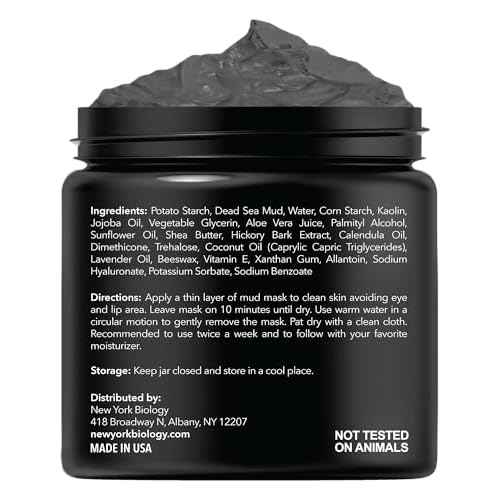 New York Biology Dead Sea Mud Mask for Face and Body | Spa Quality Pore Refiner for Oily Skin | Natural Skincare for Women & Men | Tighten Skin for A Healthier Complexion | 8.8 oz