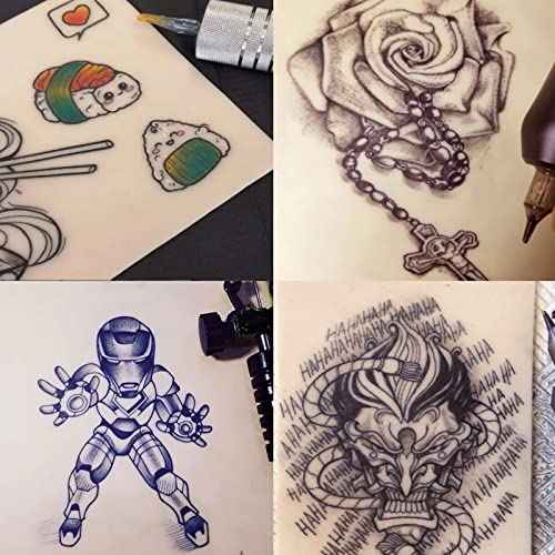 Blank Tattoo Skin Practice - Rayyl 5Pieces Tattoo Practice Skin Soft Silicone Double Sides 7.4x5.6" Thin Tattoo Eyebrow Practice Skin for Tattoo Beginner & Experienced Tattoo Artist