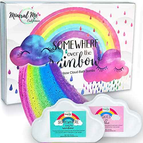 Bath Bombs for Kids - Natural Magic Rainbow BathBombs with Organic Ingredients, Moisturizing, Vibrant Colors & Rich Bubbles, Cloud Bath Bombs, Stocking Stuffers, Christmas Gifts for Kids, Girls, Boys