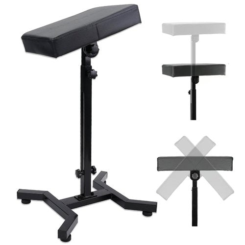 YONGDA Tattoo Arm Rest Stand with 180° Tilt & Height Adjustable (28"-39"), Thickened PU Leather Pad, Four-Corner Non-Slip Base, Foldable & Portable for Tattoo Artist Studio Client