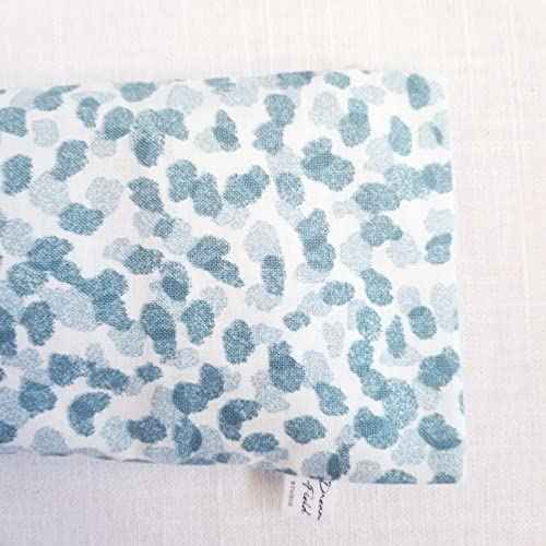 Eucalyptus Eye Pillow - Headache & Sinus Relief, Heat Therapy Pack, Organic Cotton Cover, Eco-Friendly Ingredients - Blue Spa Print