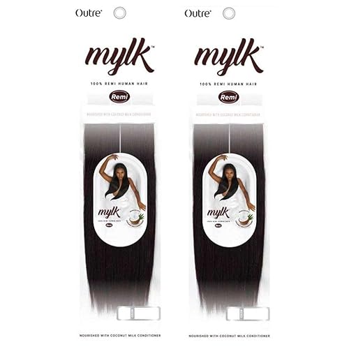 Outre 100% Remi Human Weaving Hair Mylk Yaki 2-PACKS (12", 1)