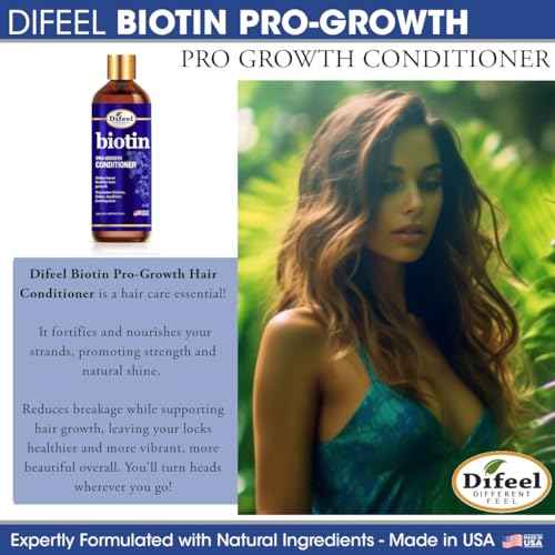Difeel Pro-Growth Biotin Conditioner for Hair Growth 12 oz. - Conditioner for Thin Hair
