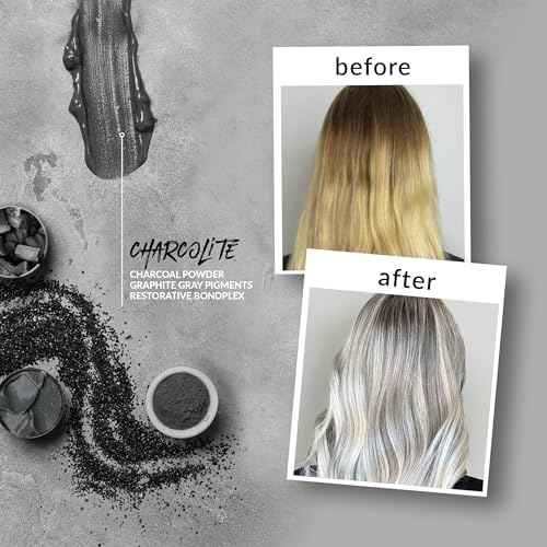 DIFIABA Charcolite Charcoal Bleach Hair Lightener Powder - Cool Toning Lightening Powder w/ Activated Charcoal & Restorative BondPlex - Lighten & Tone in 1 Step - Lifts to 10 Levels (500, 1, Count)