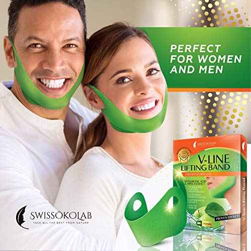 SWISS?KOLAB V shape lifting up Face Mask Chin Up Patch Double Chin Reducer Chin Contour Tightening Firming Face Lift Tape Mask V-Line Neck Lifting Patches V Shaped Slimming Face Mask 5 pcs