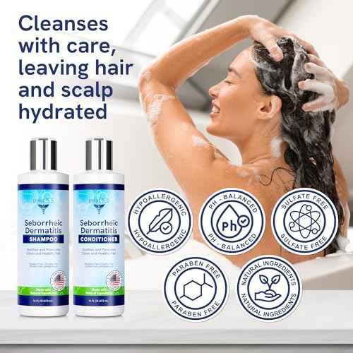 Sulfate-Free and Fragrance Free Shampoo and Conditioner Set, Safe for Seborrheic Dermatitis, To Soothe Dry and Itchy Scalp - Anti-Dandruff Shampoo and Conditioner for Dry Scalp (16oz)