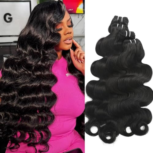 Body Wave Bundles Human Hair 12 14 16 18 Inch 12A Body Wave Human Hair Bundles 100% Unprocessed Brazilian Virgin Remy Hair Extensions Natural